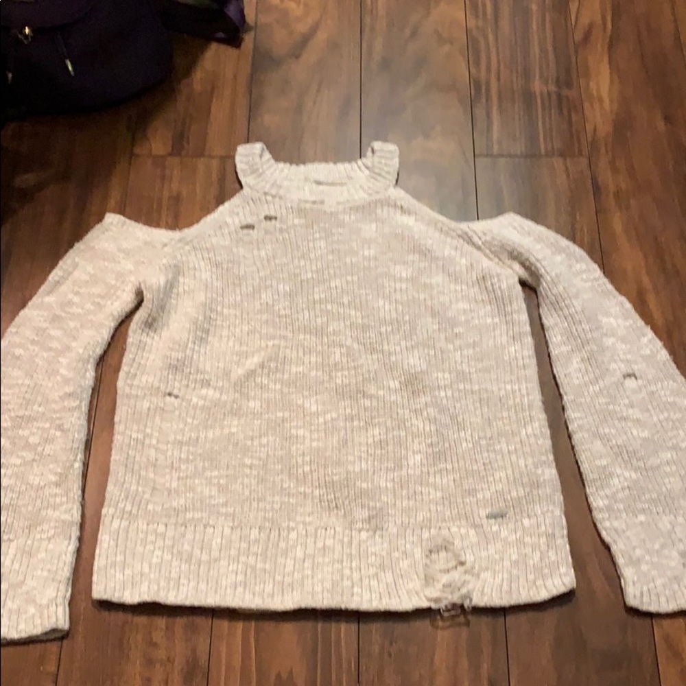Cut-Off Shoulder Sweater